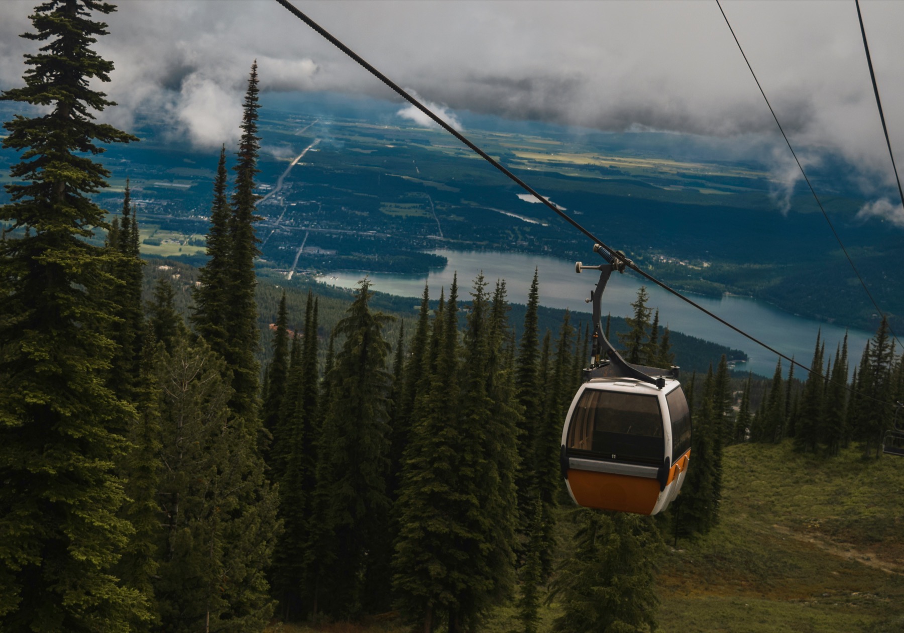 Gondola over Whitefish Lake and the Flathead Valley